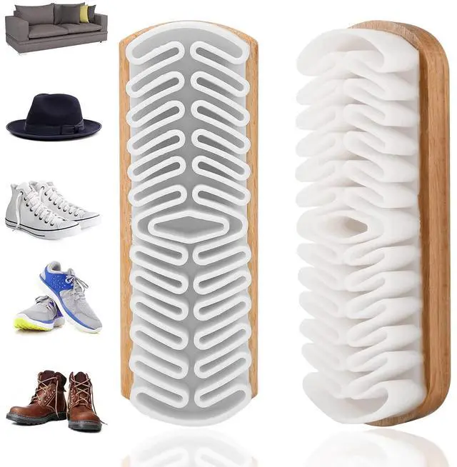 Main image of 2 Pcs Suede Shoe Brush, Boot Shoe Cleaning Brush Suede Cleaner Brush Soft TPR Suede Eraser Folded Crepe Shoe Brushes for Cleaning Magic Silicone Suede Nubuck on Boots, Shoes, Jackets, Leather