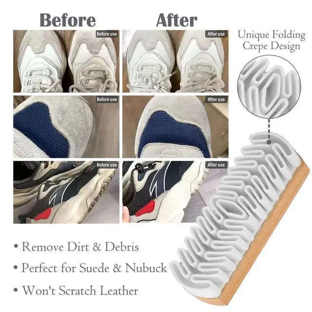 Alt view image 5 of 7 - 2 Pcs Suede Shoe Brush, Boot Shoe Cleaning Brush Suede Cleaner Brush Soft TPR Suede Eraser Folded Crepe Shoe Brushes for Cleaning Magic Silicone Suede Nubuck on Boots, Shoes, Jackets, Leather