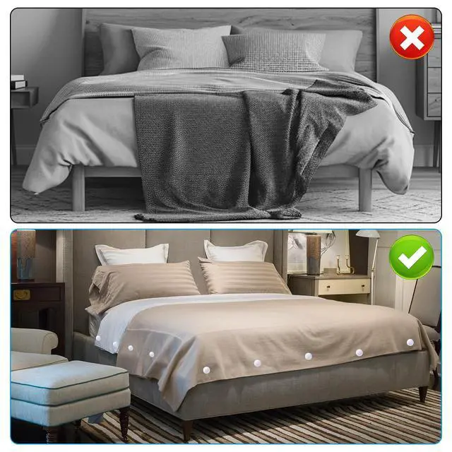 Alt view image 7 of 7 - 20pcs Duvet Pin Duvet Clips, Double Sided Mushroom Comforter Snaps Holder, One Key to Open Duvet Corner Cover Clips, Anti-Slip Button Fasteners for Curtains Cushions Quilts Hold Bedding Accessories