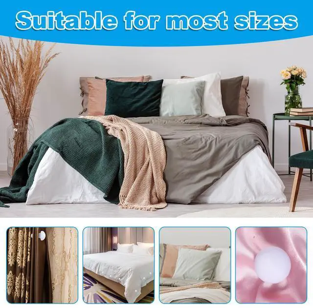 Alt view image 6 of 7 - 20pcs Duvet Pin Duvet Clips, Double Sided Mushroom Comforter Snaps Holder, One Key to Open Duvet Corner Cover Clips, Anti-Slip Button Fasteners for Curtains Cushions Quilts Hold Bedding Accessories