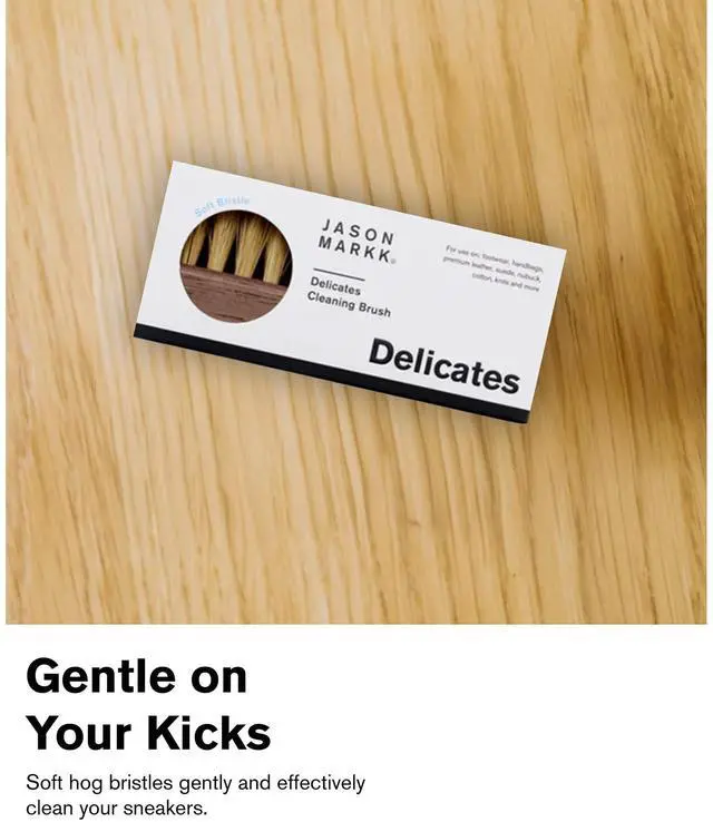 Alt view image 4 of 7 - Delicates Shoe Cleaning Brush, Soft Bristles & Walnut Wood, Sneaker Care, Extra Gentle, Ideal for Footwear, Safe for Leather, Suede, Nubuck, Cotton, Knits