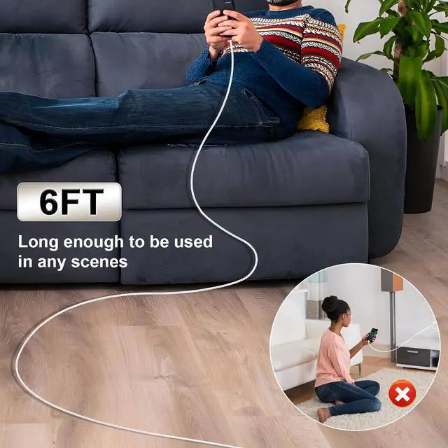Alt view image 5 of 7 - Apple MFi Certified USB C to Lightning Cable, 6FT CarPlay Cable High Speed Data Transfer Fast Charging OTG Cord for iPhone 14 13 12 11 Pro Max XS XR X 8 7 6S 6 Plus SE 5S 5C iPad mini Air Pro (6FT)