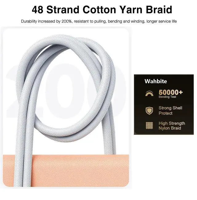 Alt view image 6 of 7 - Apple MFi Certified USB C to Lightning Cable, 6FT CarPlay Cable High Speed Data Transfer Fast Charging OTG Cord for iPhone 14 13 12 11 Pro Max XS XR X 8 7 6S 6 Plus SE 5S 5C iPad mini Air Pro (6FT)