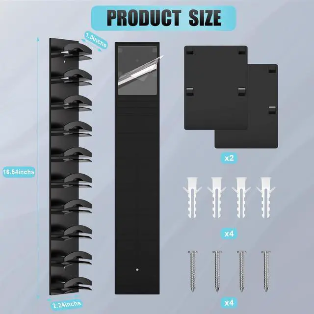Alt view image 7 of 7 - Hat Organizer for Baseball Caps 2Pack, Hat Rack for Wall with Strong Adhesive Hold up to 20 Hats, Hat Hanger Holder Display for Door Closet, Cap Organizer Storage Multilayer Two Mounting Option(Black)
