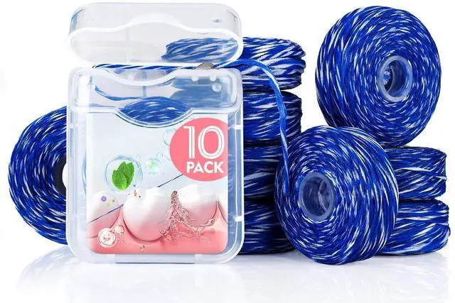Main image of Expanding Woven Dental Floss,Waxed Dental Floss for Gentle Oral Care,Whitening Dental Floss,Plaque Remover for Teeth,String Floss,Mint,10 Spools (32.8 yd Each)