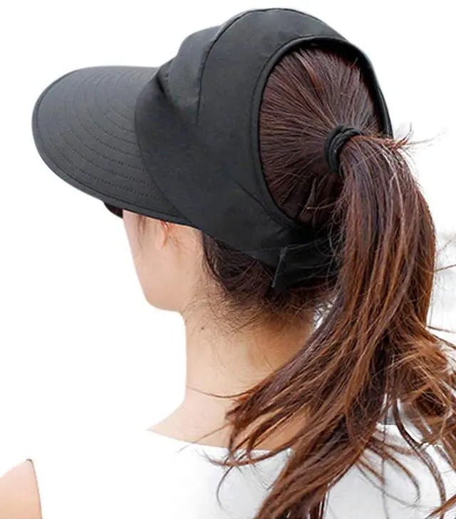 Alt view image 2 of 7 - Sun Hat Sun Hats for Women Wide Brim UV Protection Summer Beach Packable Visor Black