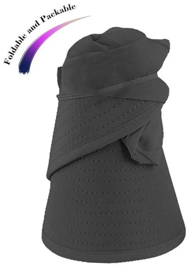 Alt view image 6 of 7 - Sun Hat Sun Hats for Women Wide Brim UV Protection Summer Beach Packable Visor Black