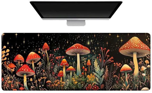Main image of Gaming Mouse Pad Large Desk Mat Extended Keyboard Mouse Pad Mousepad with Non-Slip Base and Stitched Edge Mouse Mat Desk Pad Mouse Pads for Desk Home Office Gaming Mushroom