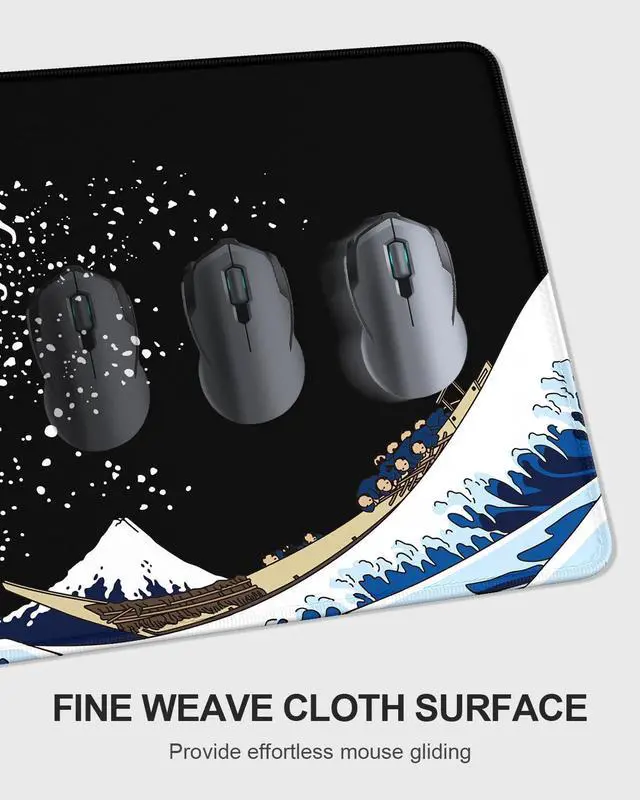 Alt view image 4 of 7 - Large Mouse Pad with Wrist Rests for Keyboard & Mouse, Thick Soft Ergonomic Memory Foam Wrist Supports, Big & Long Desk Mat 35.5 x 15.7 in, for Office Gaming Computer, Great Wave