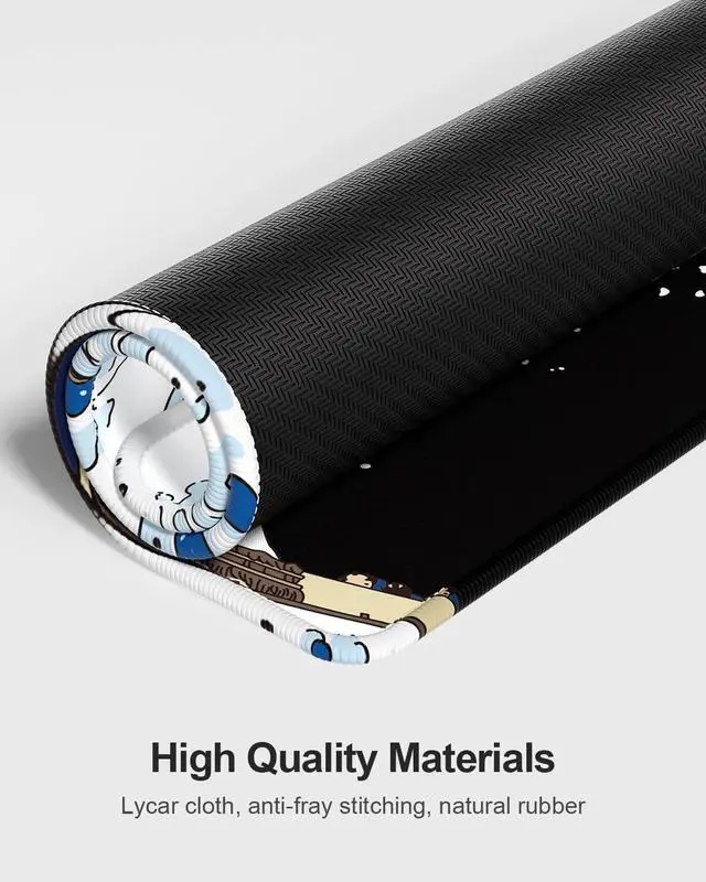 Alt view image 6 of 7 - Large Mouse Pad with Wrist Rests for Keyboard & Mouse, Thick Soft Ergonomic Memory Foam Wrist Supports, Big & Long Desk Mat 35.5 x 15.7 in, for Office Gaming Computer, Great Wave