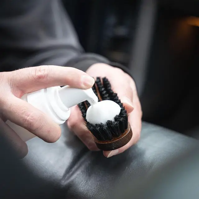 Alt view image 5 of 7 - Leather & Upholstery Cleaning Brush Medium | To clean car seats, leather sofas, and alcantara | For car interiors, furniture, boots, shoes, bags and more