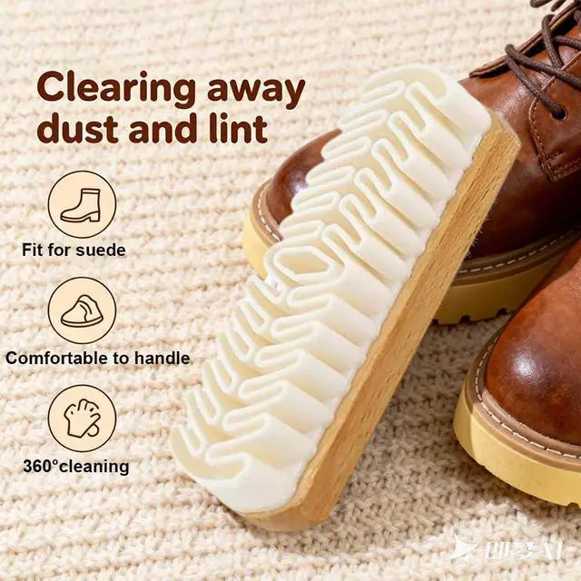 Alt view image 2 of 7 - Suede Shoe Brush, Soft Suede Brush for Shoes Cleaner, Nubuck Brush with Microfiber Shoe Cloth, for Shoes, Bags, Jacket, Sofa (2PCS)
