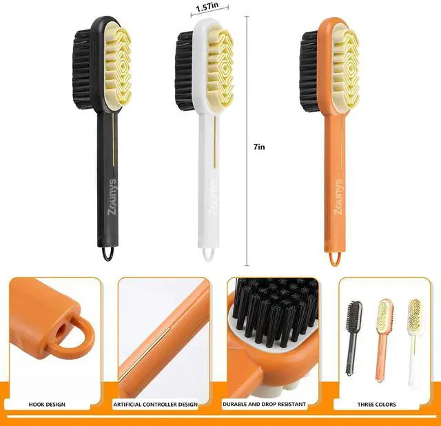 Alt view image 2 of 7 - 3Pack Back to School Season Double-Sided Suede Shoe Brush Rubber Shoe Brushes, Shoe Brushes for Cleaning Rubber Polish Eraser with Soft Plastic Bristles for Suede/Nubuck ShoesSneakers Cleaning