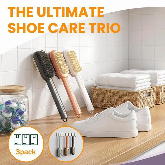 Alt view image 3 of 7 - 3Pack Back to School Season Double-Sided Suede Shoe Brush Rubber Shoe Brushes, Shoe Brushes for Cleaning Rubber Polish Eraser with Soft Plastic Bristles for Suede/Nubuck ShoesSneakers Cleaning
