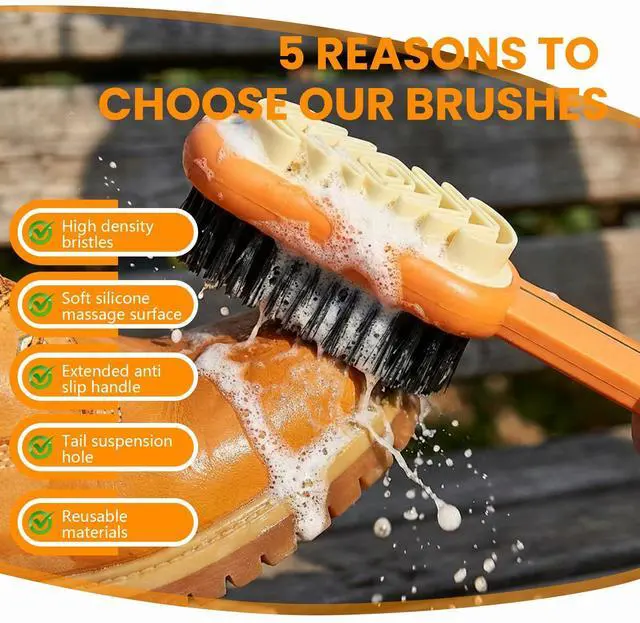 Alt view image 5 of 7 - 3Pack Back to School Season Double-Sided Suede Shoe Brush Rubber Shoe Brushes, Shoe Brushes for Cleaning Rubber Polish Eraser with Soft Plastic Bristles for Suede/Nubuck ShoesSneakers Cleaning