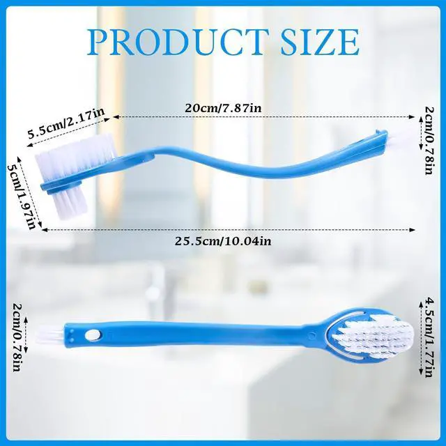 Alt view image 2 of 7 - 2Pcs 10in Shoes Cleaning Brushes, Double Sided Shoe Sole Cleaner Insider Shoe Wash Cleaner Large Boot Scrubber Cleaner Tool Kits, Blue