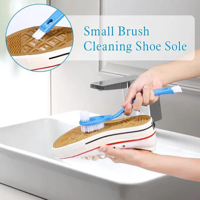 Alt view image 5 of 7 - 2Pcs 10in Shoes Cleaning Brushes, Double Sided Shoe Sole Cleaner Insider Shoe Wash Cleaner Large Boot Scrubber Cleaner Tool Kits, Blue