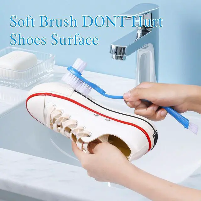 Alt view image 6 of 7 - 2Pcs 10in Shoes Cleaning Brushes, Double Sided Shoe Sole Cleaner Insider Shoe Wash Cleaner Large Boot Scrubber Cleaner Tool Kits, Blue