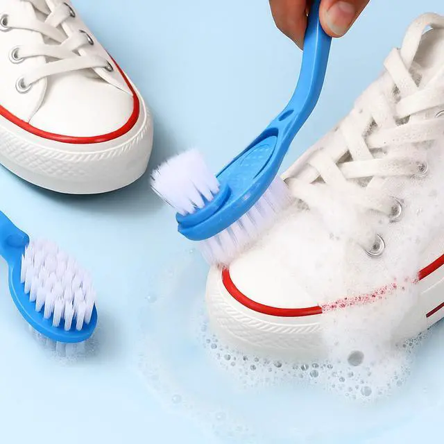 Alt view image 7 of 7 - 2Pcs 10in Shoes Cleaning Brushes, Double Sided Shoe Sole Cleaner Insider Shoe Wash Cleaner Large Boot Scrubber Cleaner Tool Kits, Blue