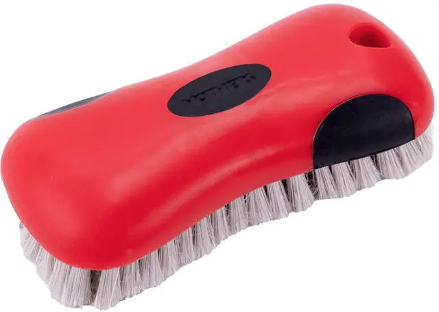 Main image of Soft Bristle Leather and Upholstery Car Cleaning Scrub Brush for Automotive, Home, Couch, Stain Remover, Red