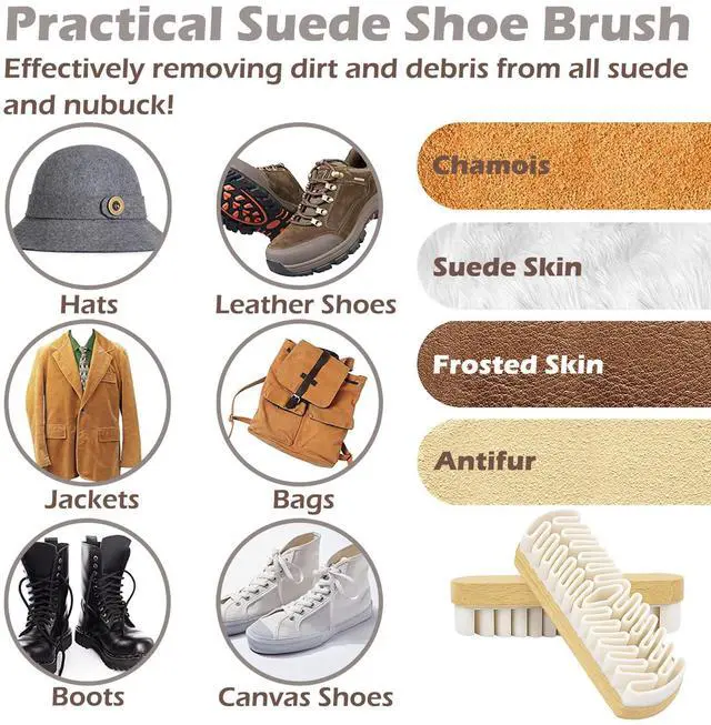 Alt view image 5 of 7 - Horsehair Brush & Suede Shoe Brush,Soft Bristles Shoe Cleaning Brush for Polishing Leather, Portable Horse Hair Shine Brush for Boots Handbags Coats Sofa Furniture(2 PCS)