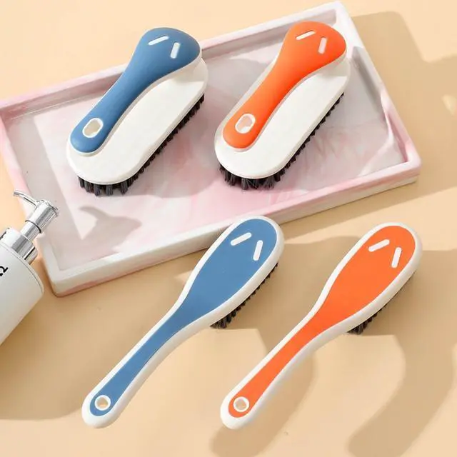 Alt view image 7 of 7 - Soft Bristle Scrub Cleaning Brush Stain Remover Brush Fabric Cleaning Brush Laundry Brush Small Scrub Brush Cleaner Household Cleaning Brushes for Carpet, Clothes, Bathroom,Sneaker-2 Pack (Orange)