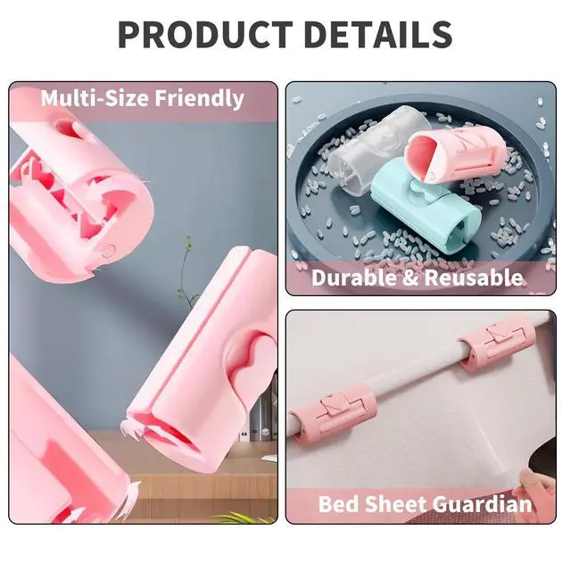 Alt view image 3 of 6 - 8PCS Larger Bed Sheet Grippers with Two Gear for Bed Sheet Holder,Duvet Cover Clips,Durable Bed Sheet Clips Keep Sheets Snug for Mattresses with Raised Edge,Fitted Sheet Clips(Pink)