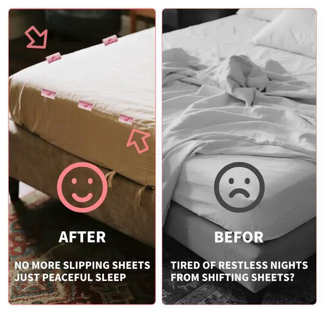 Alt view image 4 of 6 - 8PCS Larger Bed Sheet Grippers with Two Gear for Bed Sheet Holder,Duvet Cover Clips,Durable Bed Sheet Clips Keep Sheets Snug for Mattresses with Raised Edge,Fitted Sheet Clips(Pink)