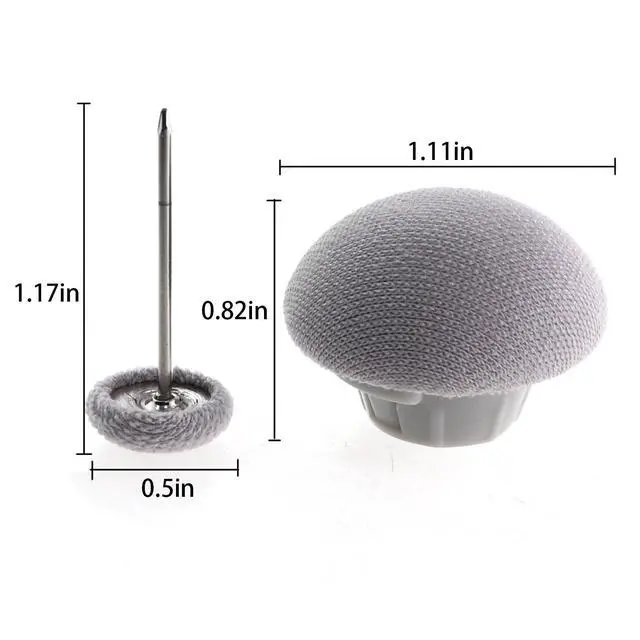 Alt view image 2 of 5 - 16PCS Featherweight Duvet Cover Pin Comfort Clips Gray Mushroom Head Duvet Holder Sheet Duvet Cover Runaway Holder Double Sided Pin Fastener for Curtains Sofa Covers Pillowcases