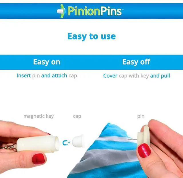 Alt view image 4 of 6 - Replacement Cloth Magnetic Duvet Clips, Pack of 8, Comforter Fasteners, Safe Locking, and Holds up to 10lbs. Magnetic Key to Unfasten Pins is NOT Included.