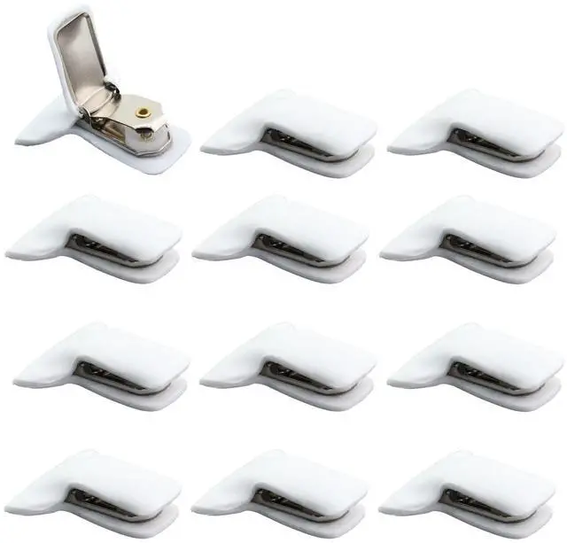 Main image of 12PCS Comforter Clips White Down Comforter Clips Upholstered Blanket Holder Fixed Bedding Sheet Blanket Holder Non Slip Clips