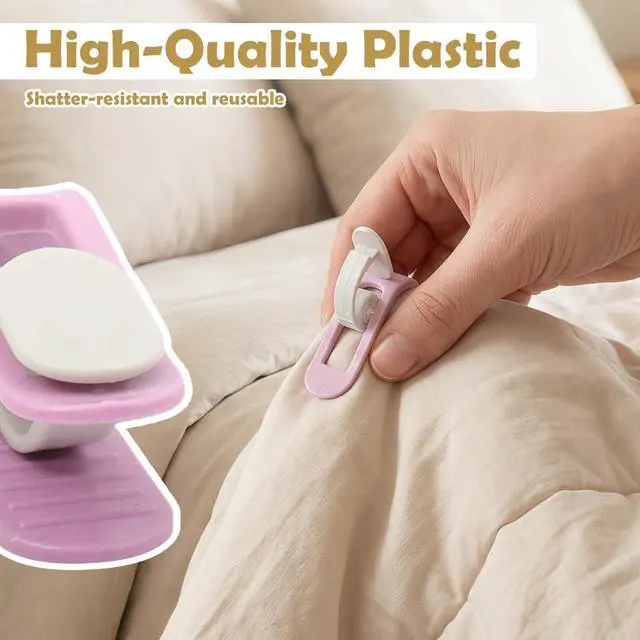 Alt view image 2 of 7 - 10 Pcs Duvet Cover Clips Quilt Blankets Fastener Clip Anti-Slip Fasteners for Beds Quilt Holders (Pink)