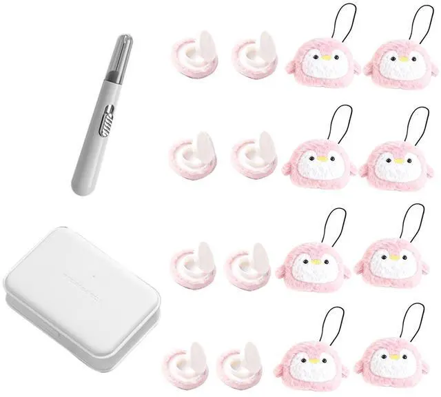 Main image of 8 Pcs Duvet Clips with Pins Quilt Fixer,Non-Slip Duvet Cover Clips,Duvet Clips to Hold Comforter Inside,No NeedlesPenguin Pattern(Inc Hook Tool,Storage Box)(Pink)