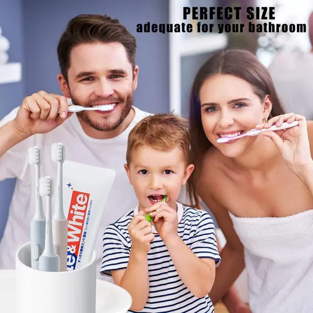 Alt view image 2 of 6 - Bathroom Tumbler Cup 10.5oz Reusable Unbreakable Toothbrush Cup 300ml Mouthwash Cups Plastic Easy to Clean Bathroom Cup Toothbrush Holder Adequate for Your Bathroom (PP, white2)
