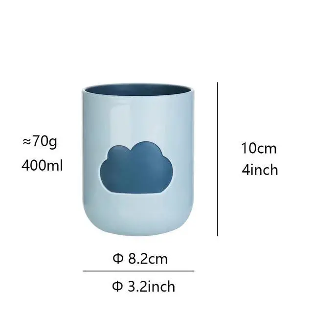 Alt view image 2 of 7 - Simple Cloud Mouthwash Cup - Creative Cute Couple's Cup (Dark Green & Light Blue)