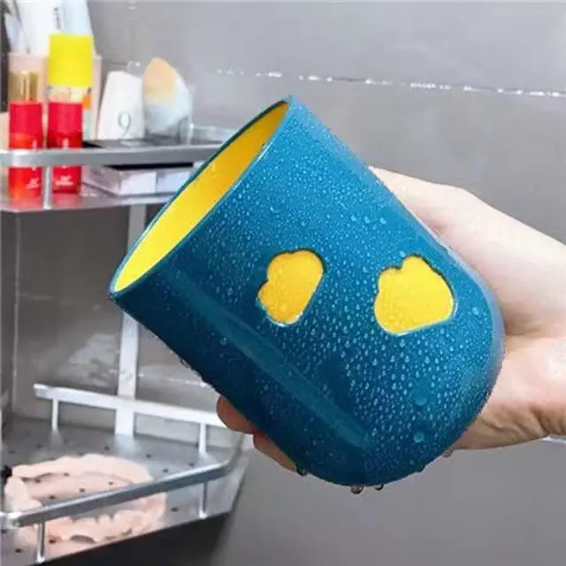 Alt view image 4 of 7 - Simple Cloud Mouthwash Cup - Creative Cute Couple's Cup (Dark Green & Light Blue)
