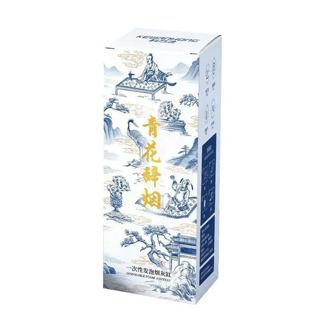 Alt view image 7 of 7 - Disposable Foam Ashtrays, 25 Pack Asian Style Portable Paper Ashtrays with Water-Foaming Sand Base for Home Office Car Camping (25)