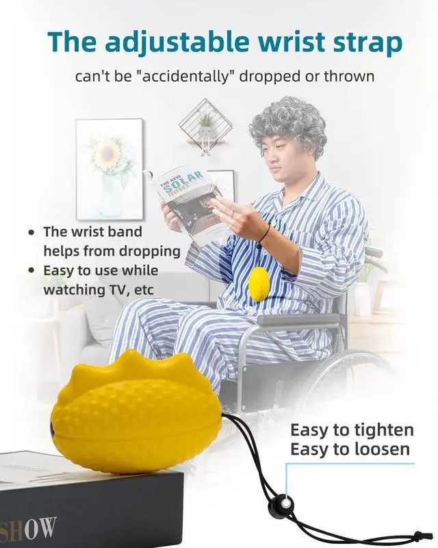 Main image of Stress Balls for Adults and Seniors with The Adjustable Wrist Strap, Hand Exercisers for Strength, Finger Ball for Hand Therapy, Arthritis, Physical Therapy, Carpal Tunnel