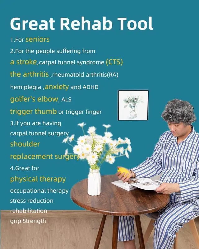 Alt view image 3 of 5 - Stress Balls for Adults and Seniors with The Adjustable Wrist Strap, Hand Exercisers for Strength, Finger Ball for Hand Therapy, Arthritis, Physical Therapy, Carpal Tunnel
