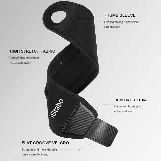 Alt view image 2 of 7 - 2 Pack Compression Wrist Support Brace,Gym Ulnar Wrist Wraps forWeightlifting, Fitness, Tendonitis, Carpal Tunnel Arthritis, Pain Relief, Adjustable Carbon Fiber Pattern Neoprene Wrist Straps Fit Left