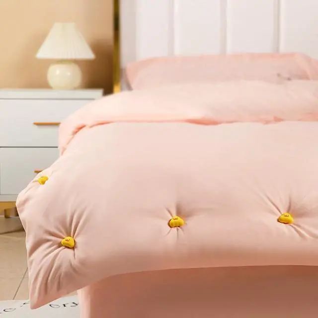 Alt view image 3 of 5 - 8PCS Duvet Cover Set with Anti Slip Pins Plastic Coated Steel Pins with Duck Design Soft Fabric Duvet Insert Clips Removable Snap Button Double Sided Blanket Fasteners