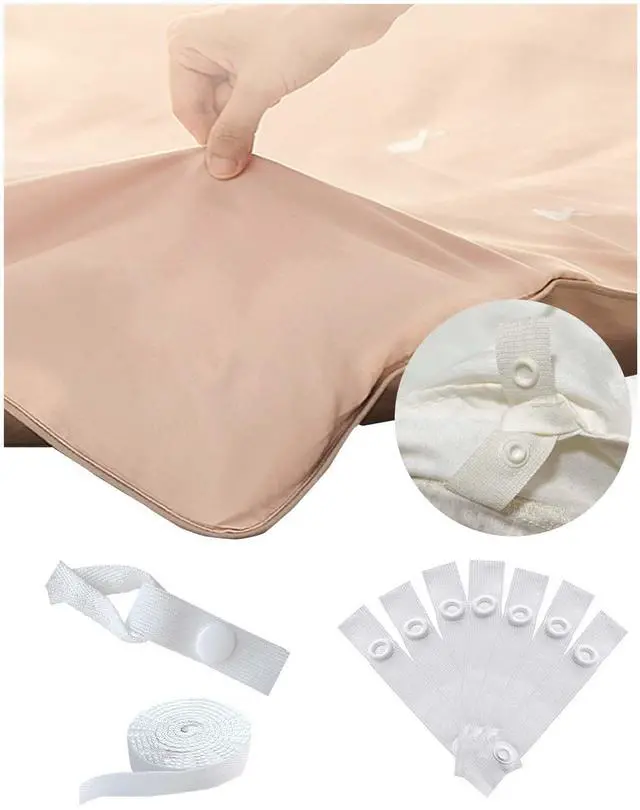 Main image of Duvet Snaps to Hold ComforterDuvet Clips Fasteners InsideHacks to Keep Duvet Cover in PlaceQuilt Clips (8, White)