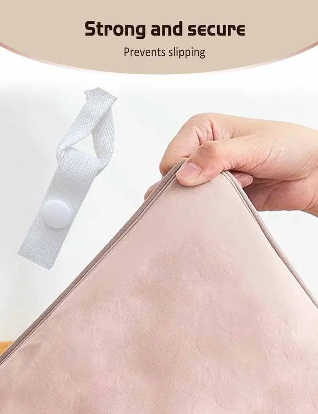Alt view image 4 of 5 - Duvet Snaps to Hold ComforterDuvet Clips Fasteners InsideHacks to Keep Duvet Cover in PlaceQuilt Clips (8, White)
