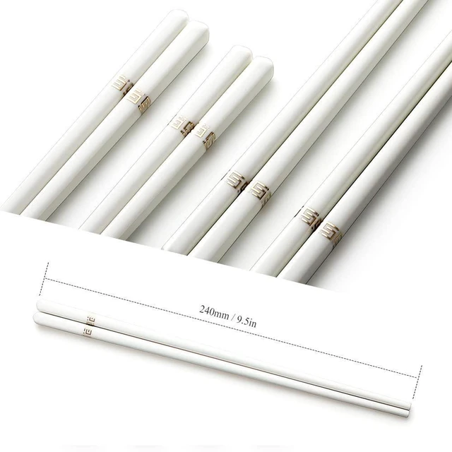 Alt view image 4 of 7 - Ceramic Chopsticks, 5 Pairs - 9.5 Inch Reusable Chopsticks, Dishwasher Safe, High-grade Bone China Porcelain with Case