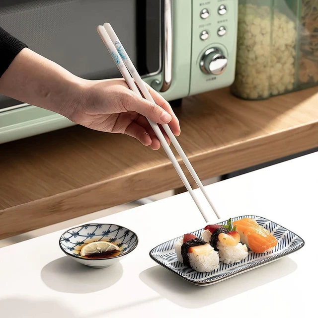 Alt view image 6 of 7 - Ceramic Chopsticks, 5 Pairs - 9.5 Inch Reusable Chopsticks, Dishwasher Safe, High-grade Bone China Porcelain with Case