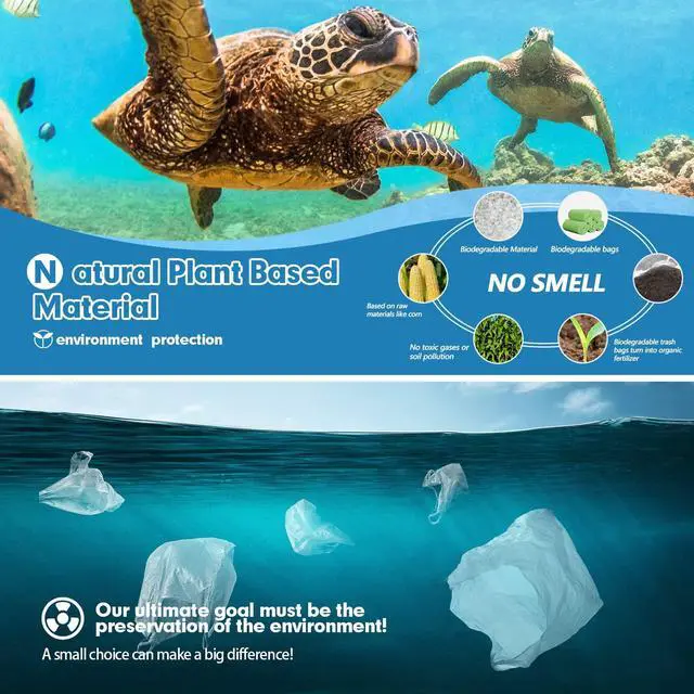 Alt view image 5 of 7 - 110 Counts Aklyaiap Small Trash Bags Biodegradable, Extra Thick & Strong 4 Gallon Trash Bag Green, Unscented Small Garbage Bags, Easy Tearing Waste Basket Liners for Kitchen, Bathroom, Bedroom, Office