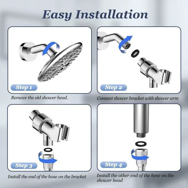 Alt view image 6 of 6 - Filtered Shower Head with Handheld, High Pressure Water Flow and Multiple Spray Modes Shower Head with Filter, Power Wash for Hard Water, Showerhead with ON/OFF Switch for Pets Bath