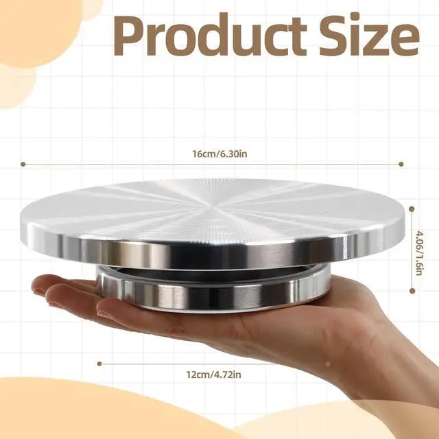 Alt view image 2 of 7 - 6 Inch Double-Sided Pottery Sculpting Wheel for Adults, Easy to Carry Aluminum Banding Wheel for Ceramics, Clay Modeling, Paint Spraying