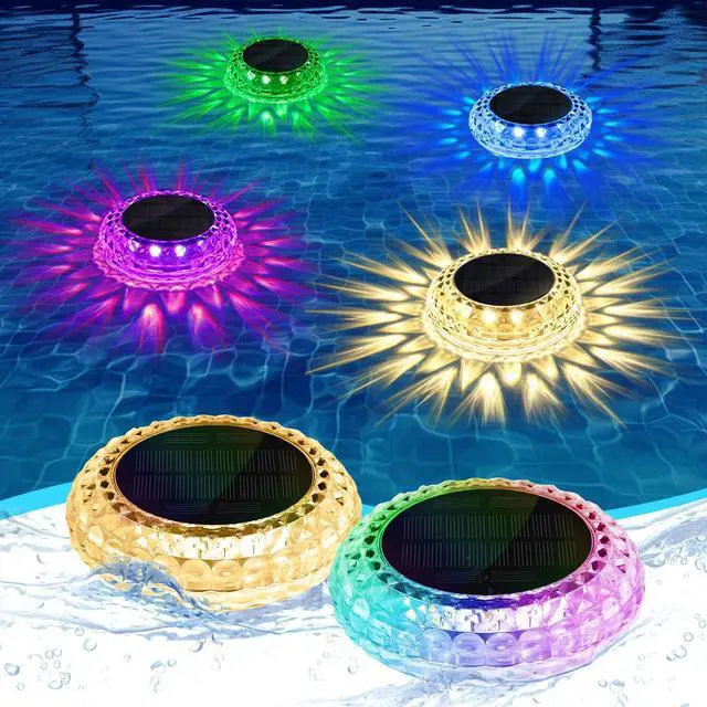 Main image of Solar Floating Solar Pool Lights for Party, 2 Pack Color Changing with 2 Modes (Fade & Steady), IP67 Waterproof, Ideal for Inground Pool, Above Ground Pool, Pond, Bathtub Decor