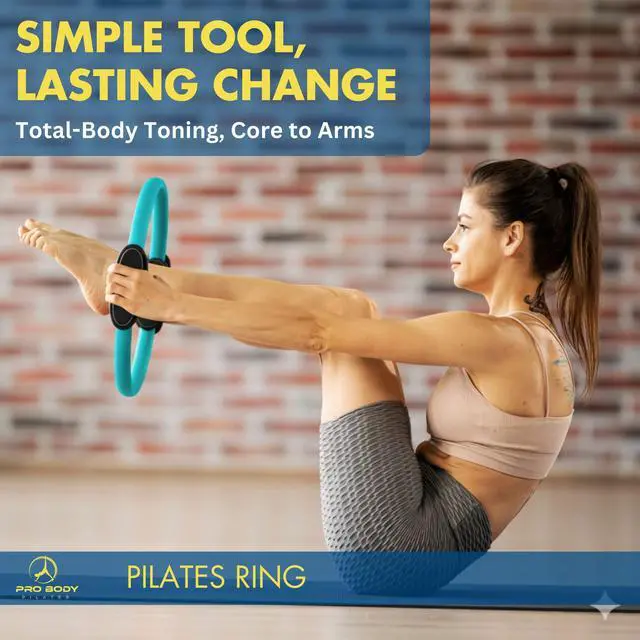 Alt view image 2 of 7 - Ring 14 Inch Magic Circle, Pilates Equipment for Inner Thigh Toning, Core, Glutes & PT Workouts | Pilates at Home Equipment (Blue)